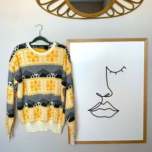 Vintage Men’s Botany 500 Fair Isle Grandpa Nordic Crewneck Sweater - Size Large